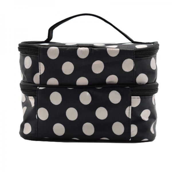 Latest Two Layer Dotted Cosmetic Bag